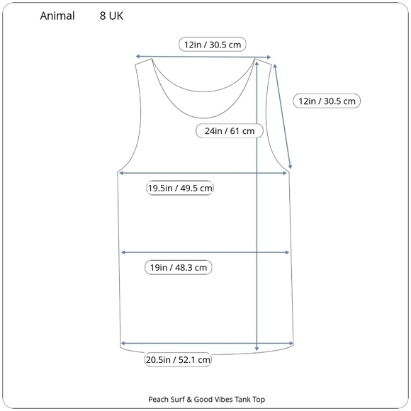 ANIMAL UK 30th Anniversary Collection Women's Peach Surf Tank Top Size 8 UK - Picture 16 of 16